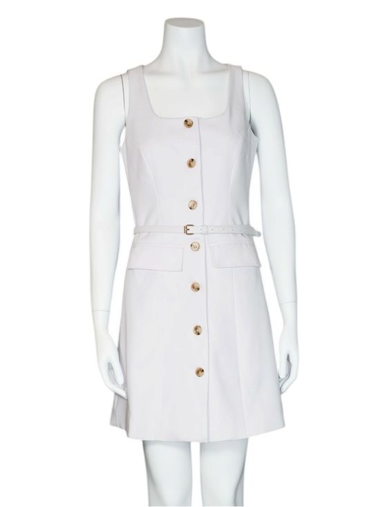 Saks Fifth Avenue Dresses & Skirts - Saks Fifth Avenue Sleeveless Button-Front Off White Dress with Belt Size X-Small